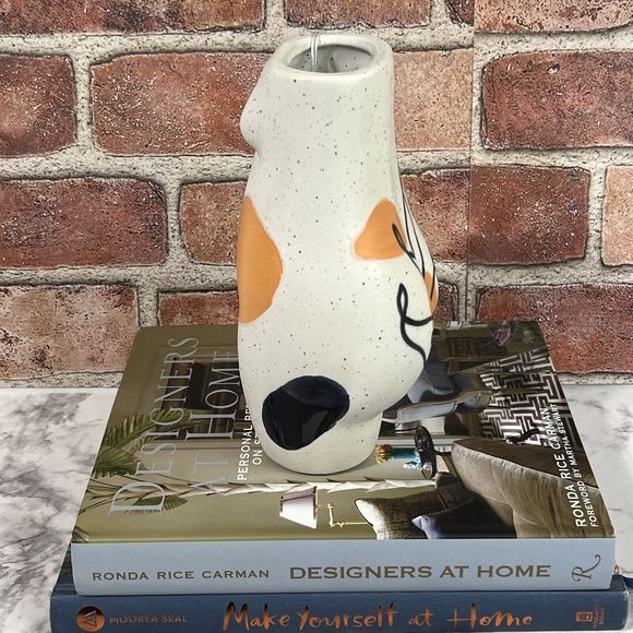 Female Form Body Ceramic Bud Vase Handmade White Floral Abstract Butt Booty Bust - Picture 7 of 17